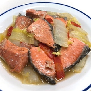新巻鮭と白菜の煮物
